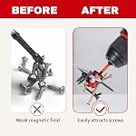 5PCS Support à vis magnétiques, Capteur à vis magnétique, Accessoires de tournevis à anneaux amovibles pour 1/4" (6.35mm) Tournevis Hex & Boutons de puissance