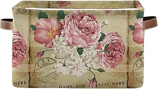 ALAZA Vintage Shabby Chic Rose Floral Foldable Storage Box Storage Baske...