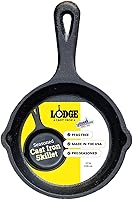 Vista 9 de Sartén de hierro fundido Lodge con minimango rojo de silicona de 8 pulgadas