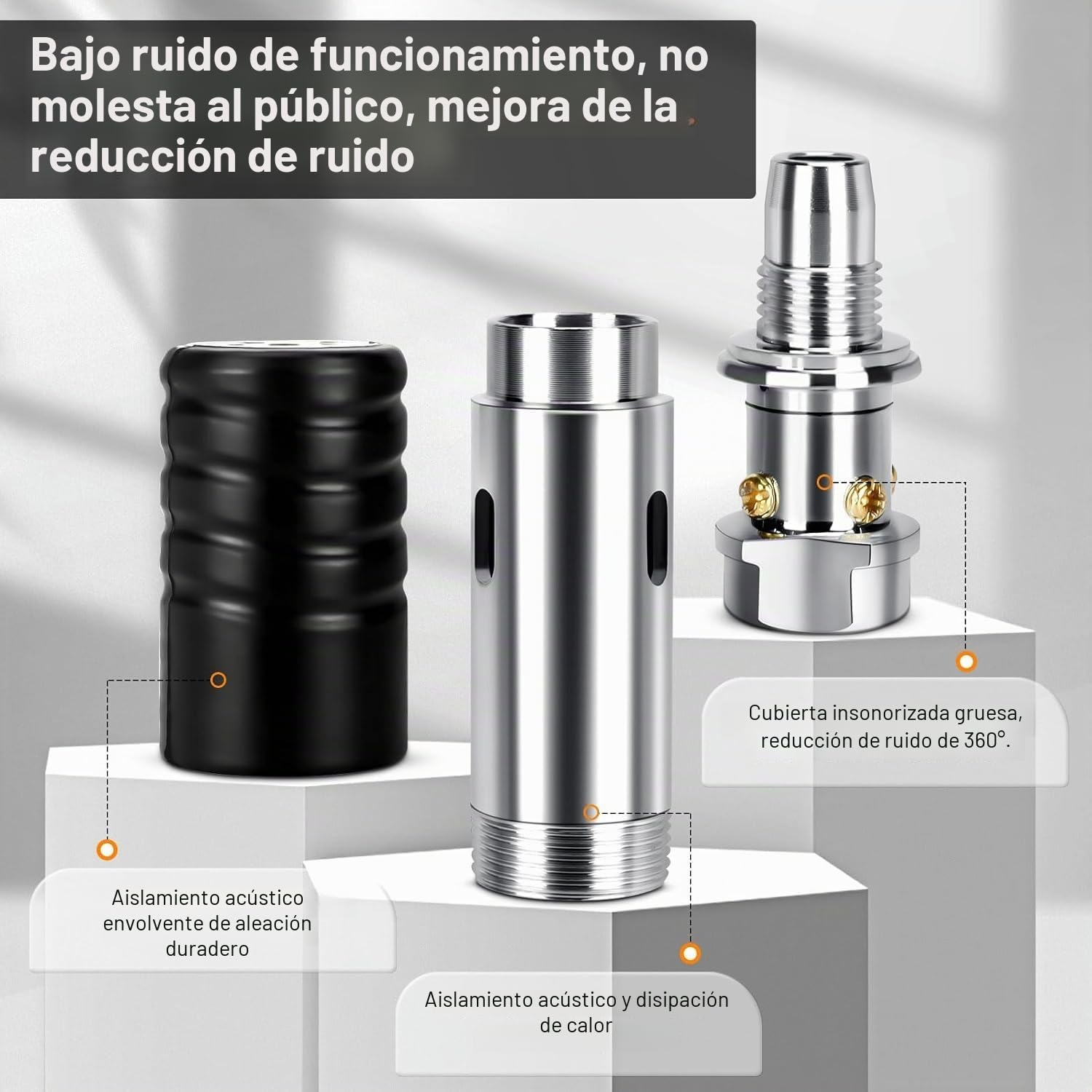 Clavadora de hormigón, clavadora de remache, pistola de clavos portátil con 200 clavos redondos, pistola manual con 5 niveles ajustables, para paredes de hormigón (Naranja)