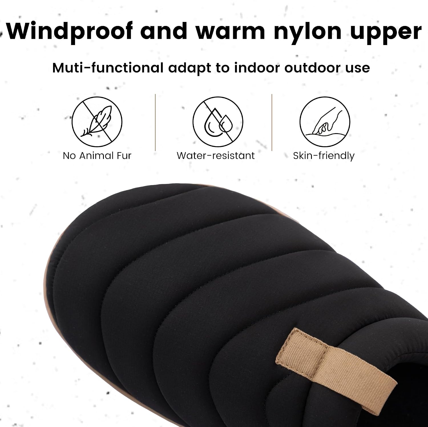 Men's Indoor Outdoor Slip On Campmate Slippers Memory Foam – Slide-in House Shoes, Cool Summer Puffer Camping Clog, Machine Washable, Rubber Sole, Velvet Lining, Easy Care Comfort for Men (Gifts)