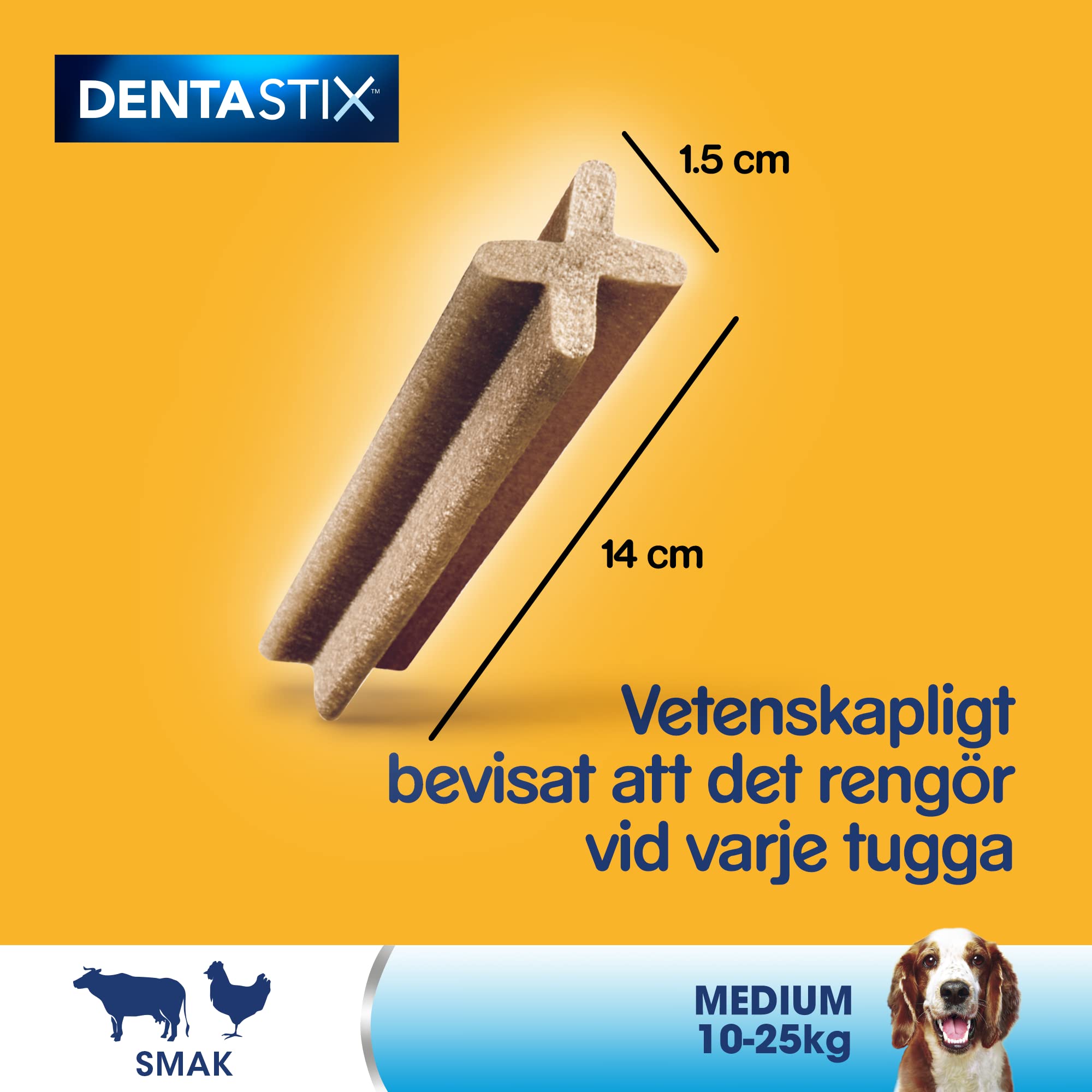 Pedigree Dentastix Snack pour l'hygiène buccale pour chien moyen de 10 à 25 kg, 180 g, 112 pièces, 28 unités, lot de 4