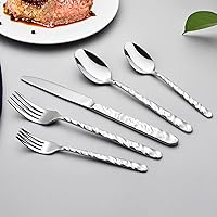 Vista 9 de Juego de cubiertos, juego de 40 piezas de cubiertos de acero inoxidable premium para 8, juegos de cubiertos de acero inoxidable de alta resistencia