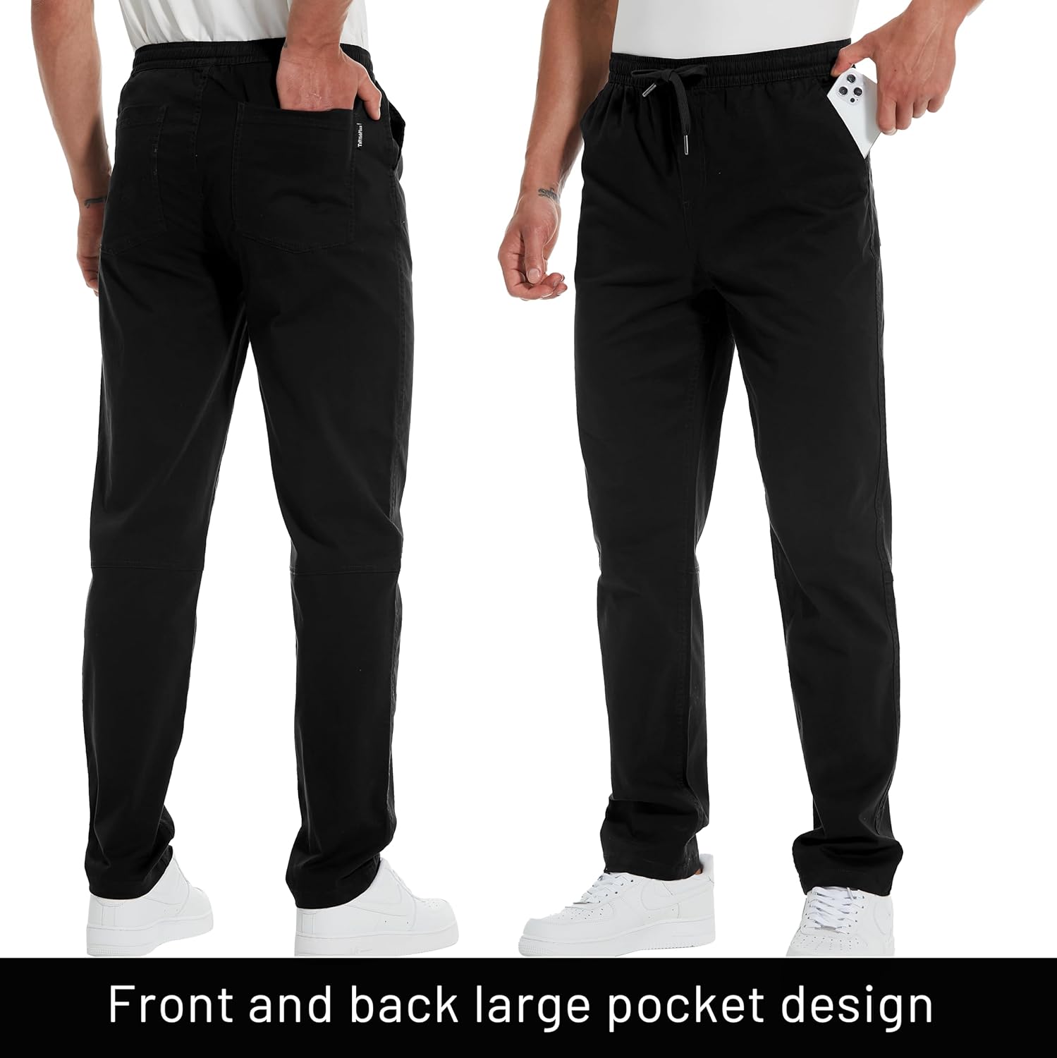 Men's 34"/36" Inseam Cotton Casual Jogger Pants - Image 3