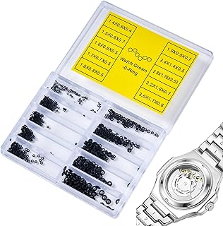時計用 O リング シール ワッシャー - 500 個ゴムワッシャー、耐熱 |防水修理アクセサリー詰め合わせキット、時計リューズとメンテナンス用、時計ワッシャー O リングゴムシールワッシャー