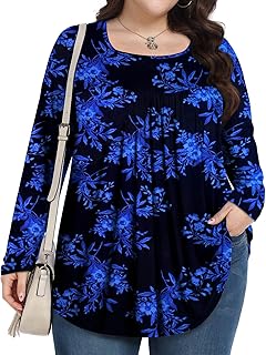 Tops y Camisas de Manga Larga para Mujeres Tallas Grandes Blusas Túnica de Otoño 2025 1X-5X