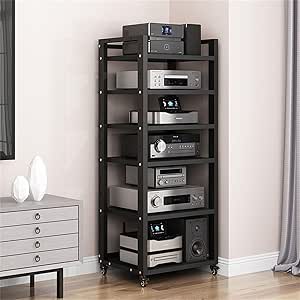 Amazon.com: 6-Tier Adjustable AV Media Stand - Movable Record Player ...