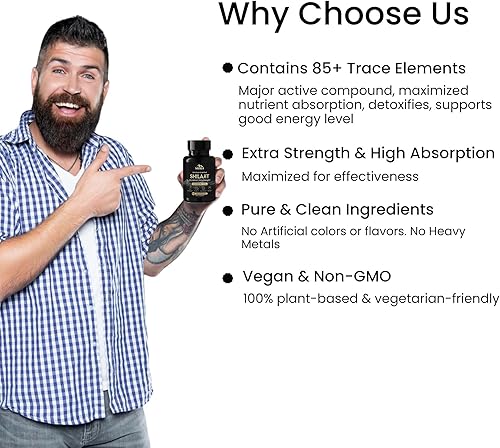 Miniatura 5 de Suplemento vegano Shilajit WellBeing Mora  70% más de ácido fúlvico y más de 85 minerales traza  Contiene elementos bioactivos y ácido húmico  60