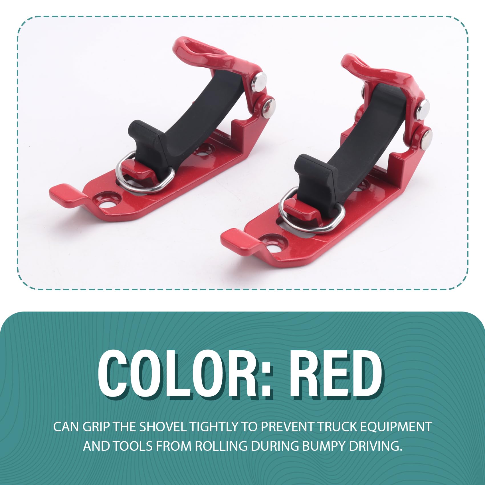 Support pour Pelle pour Barres de Toit de Voiture, Kit de Support de, Accessoires de Barre de Toit Rouges pour Camion, Bateau, Équipement Militaire et Outils.
