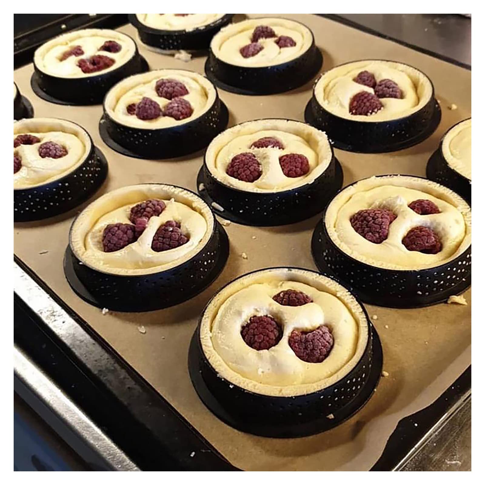 6 Stück Edelstahl-Tortenringe – 8 Cm Ø, 2 Cm Hoch, Perforiert, Für Mousse & Tartes