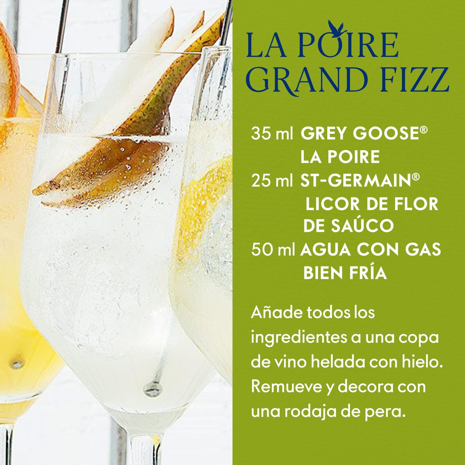 GREY GOOSE La Poire, ALC. 40 %, 100 cl / 1 l, vodka francés aromatizado de, elaborado con Grey Goose y peras de Anjou infusionadas y destiladas
