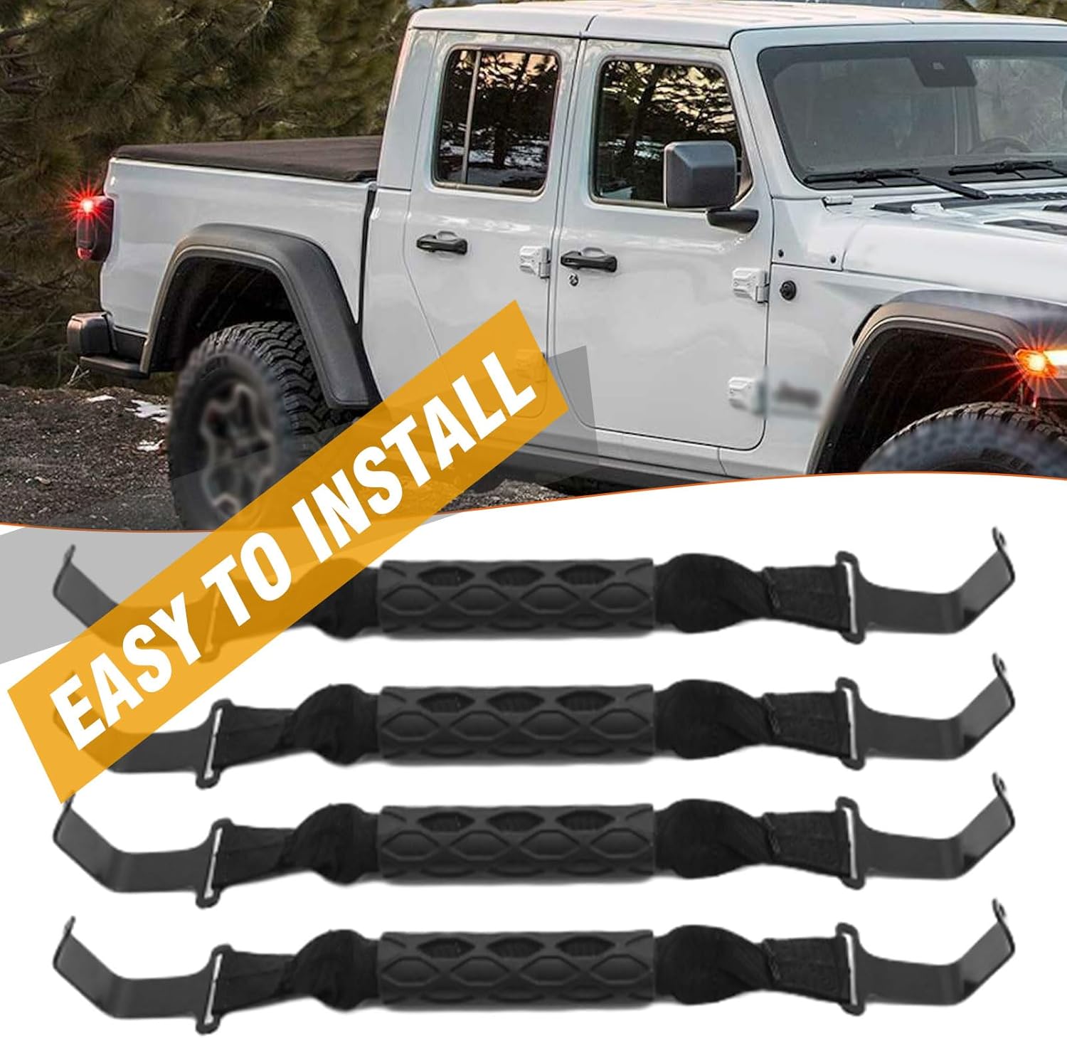 EATAKWARD 4Pcs 82215524 Grab Handles, 82215523AC Grips Grab Handles Front Rear Replacement for Jeep Wrangler 2018-2023 Gladiator JL Gladiator JT 2020-2023 Interior Grips