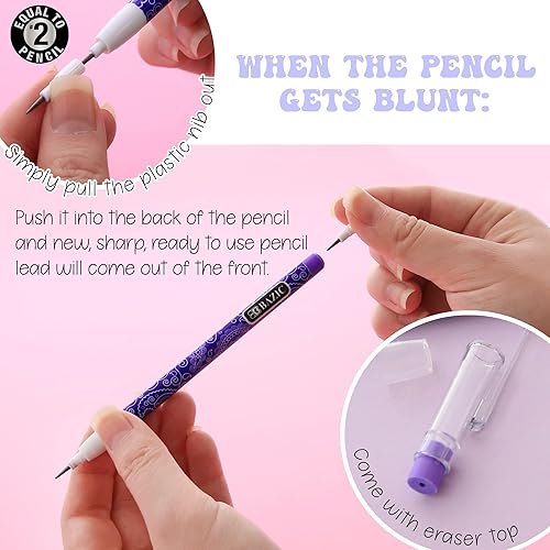 Miniatura 3 de BAZIC - Lápiz multipunto Paisley con borrador sin látex, lápices multipunto sin afilar, escritura suave para dibujar dibujar bocetos (paquete de 8),