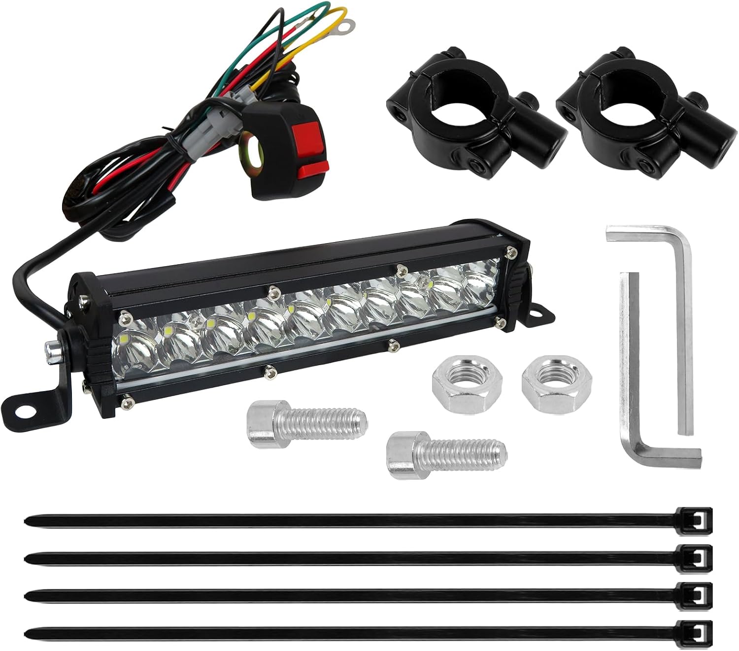 Dirt Bike Light Bar Replacement for Most 7/8" Handlebar for crf450r, yz250f, yz125, kx250, rmz250, drz400, Motorcycle Pit Bike Lighting Accessories 60W 2500LM, Waterproof Design