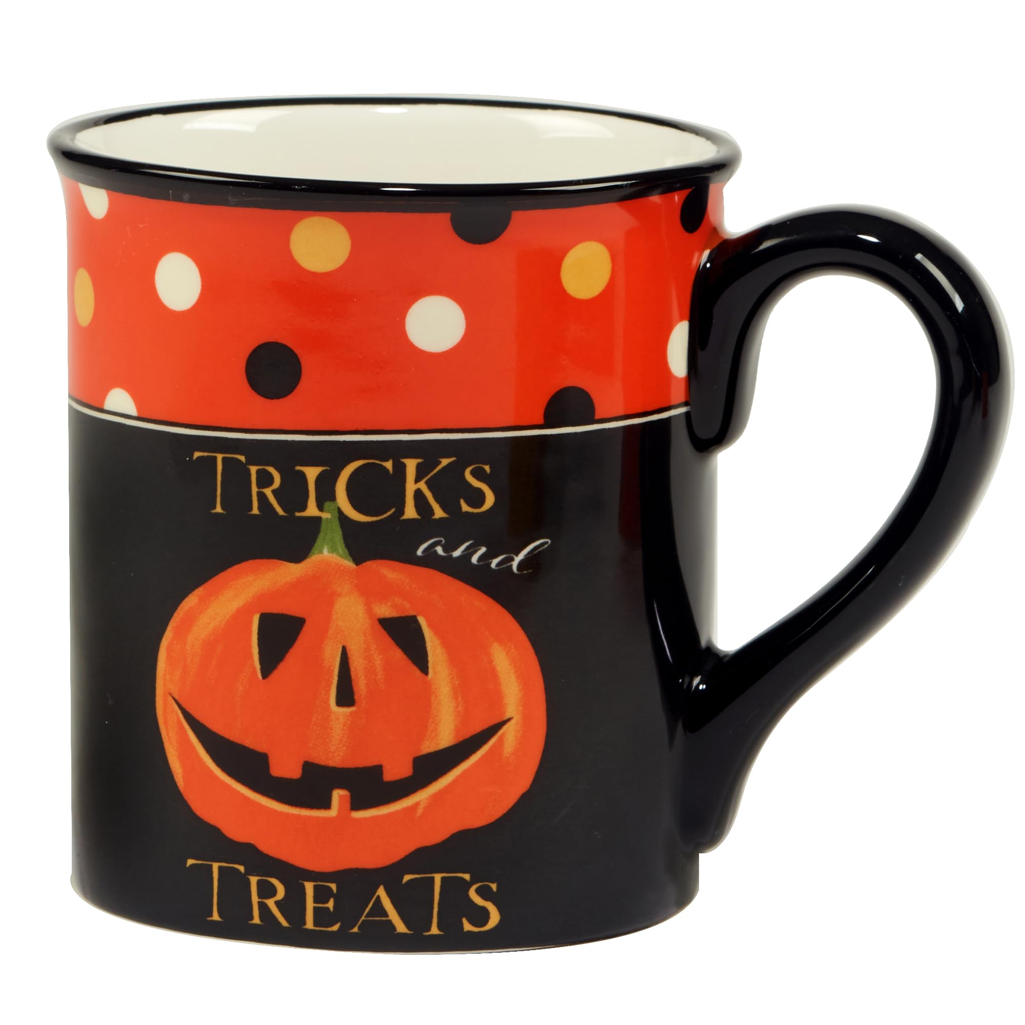 Gruselige Halloween-Tassen, 4er-Set, 530 ml, Keramik-Kaffeetassen mit Halloween-Sprüchen und Charakteren, Kürbis, schwarze Katze, Fledermaus und Spinne, festliches Herbst-Trinkgeschirr für Kakao, Tee