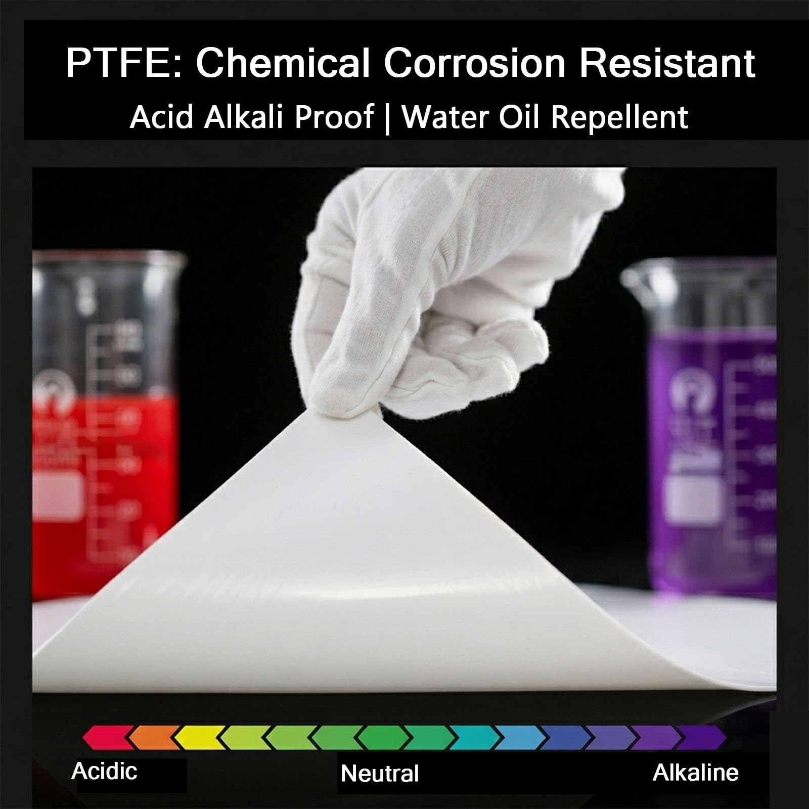 PTFE-Folie 500 x (3–8) mm(500mmx500mmx5mm)