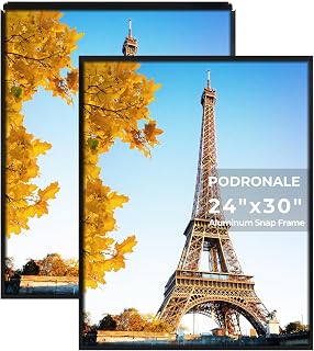 24x30 Poster Frames, 2Pcs, Plexiglass,Black Aluminum Snap Frame
