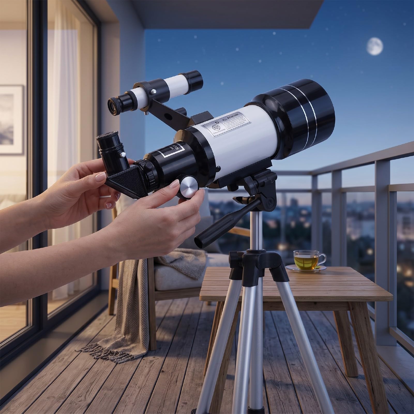 Teleskop Astronomiczny 70mm Apertura dla Dzieci | Przenośna konstrukcja, optyka HD, powiększenie 15X/50X, nadaje się do użytku na zewnątrz