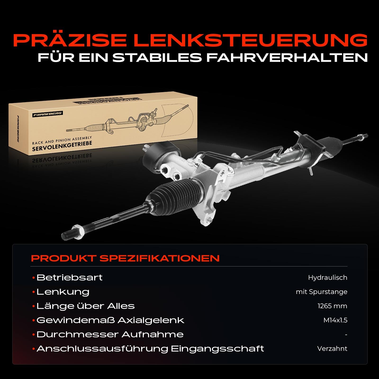 Frankberg Lenkgetriebe Servolenkgetriebe Hydraulisch für Linkslenker mit Spurstangen Kompatibel mit B.o.r.a 1J2 1998-2005 Golf IV 1J1 1998-2005 New Beetle 9C1 1C1 1998-2010 Replace# 1J1422105