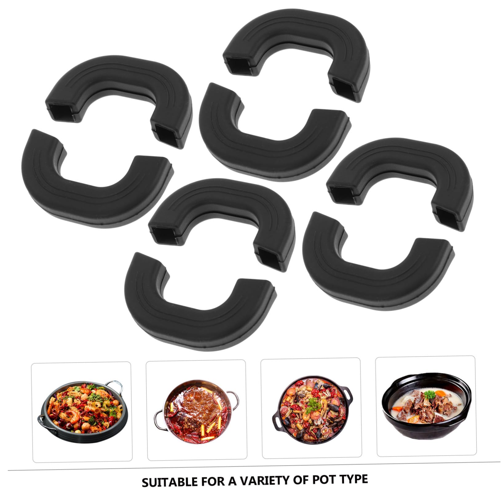Funda de Silicona Resistente al Calor para Mango de Sartén, 4 Piezas, Protector Anti-escaldaduras para Cocina y Ollas Diseño Ergonómico