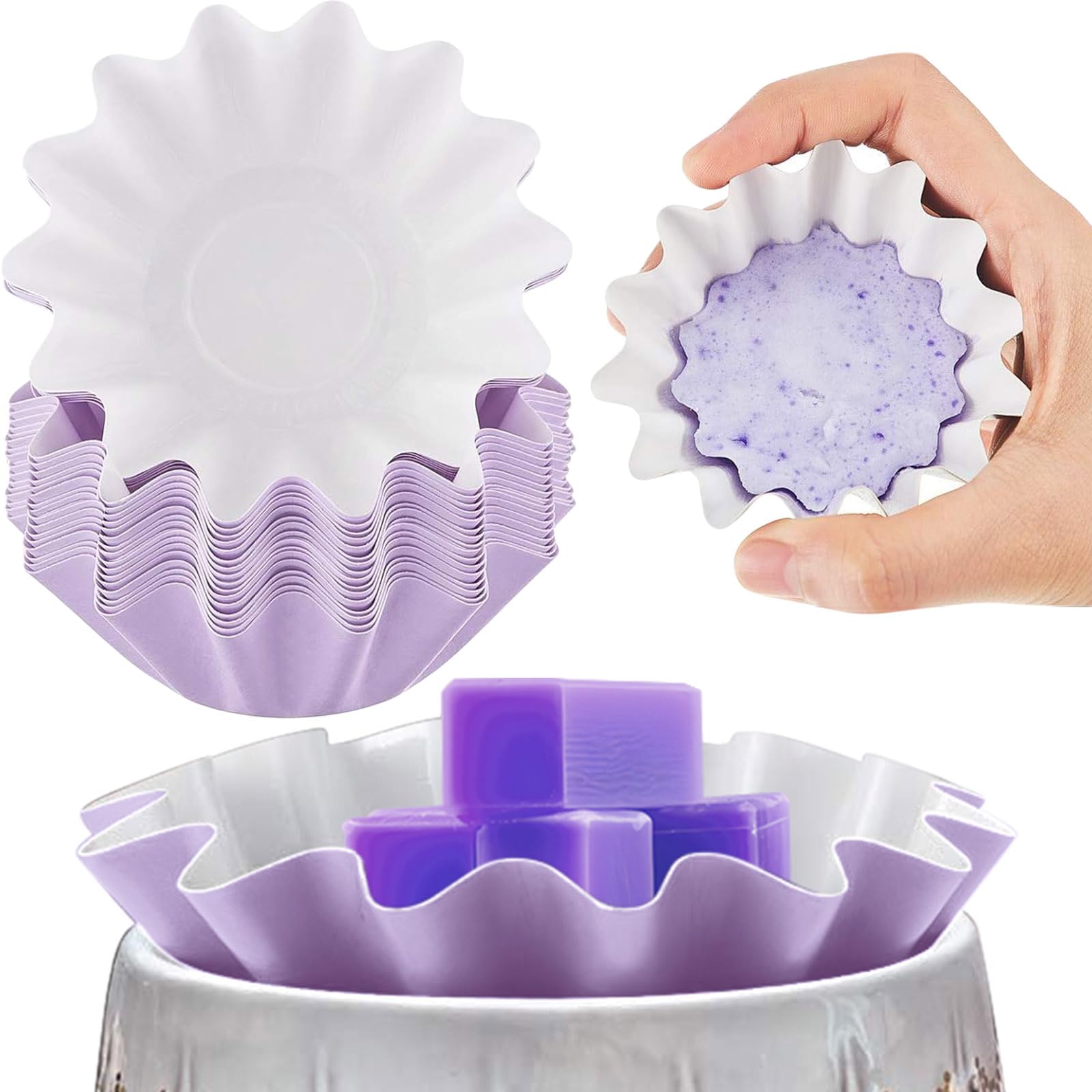 Boao Reusable Wax Melt Liner, Purple, 25 Pieces