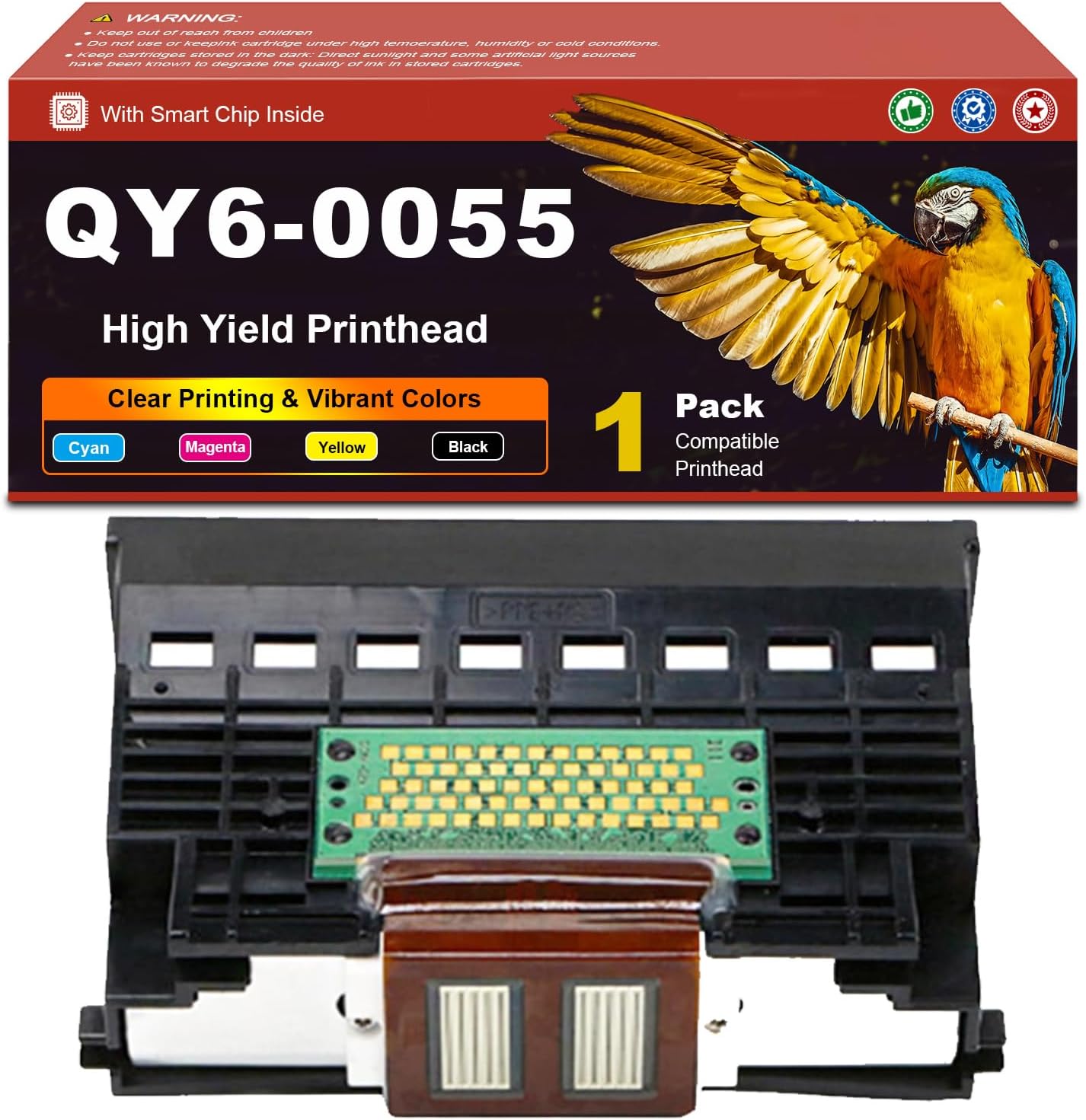 QY6-0076 QY6-0055 QY60055 QY6 0055 Compatible Print Head, with Chip, Work for Canon 9900i I9900 I9950 IP8600 IP8500 IP9910 Pro9001 Printer, Inkjet Printhead Replacement Kit 1-Pack