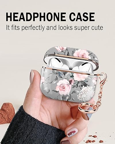 Miniatura 10 de Funda para Airpod Pro 2, linda funda protectora para Airpod Pro de 2 generación, a prueba de golpes, con llavero de oro rosa para niñas, mujeres y