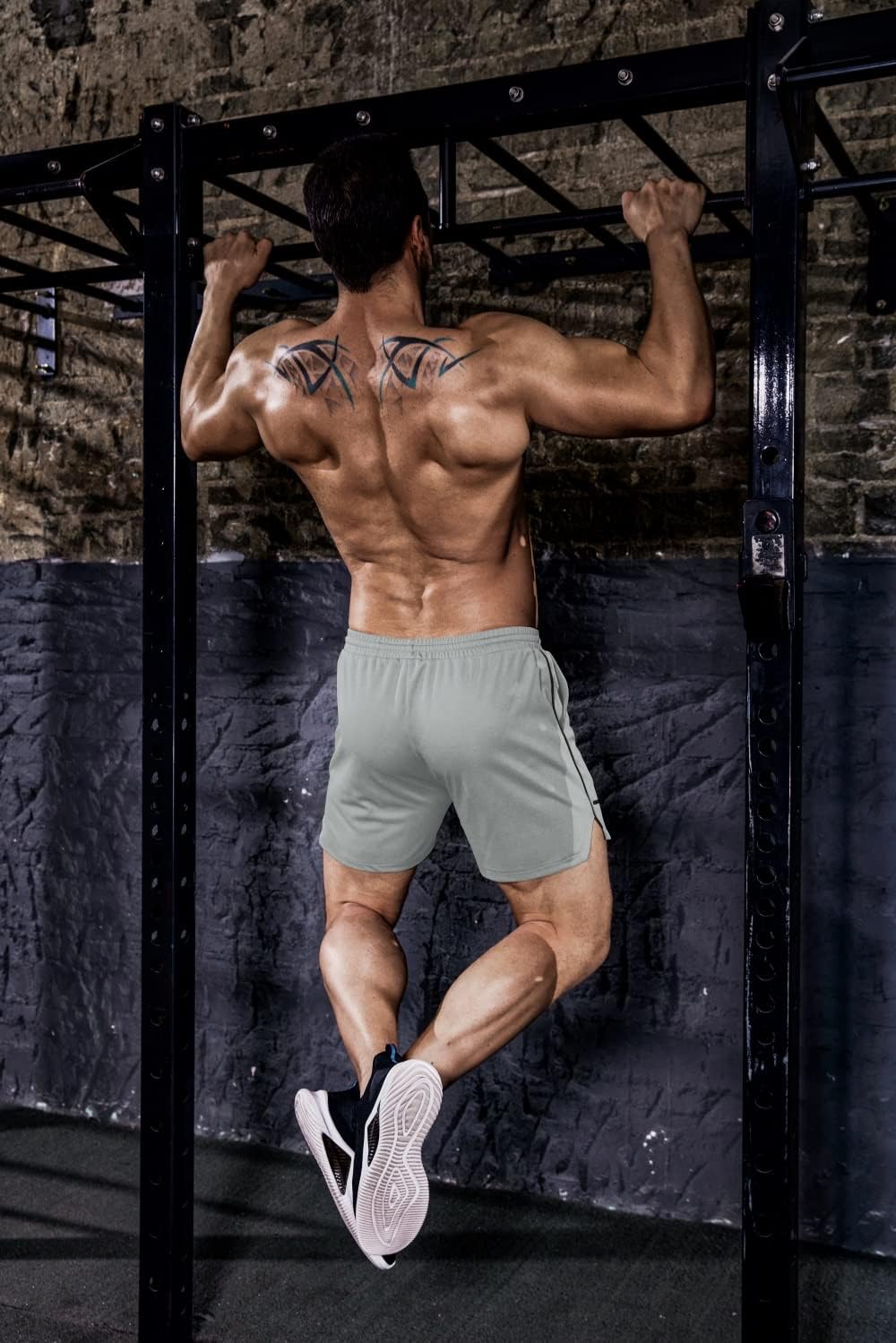 COOFANDY Men's 2 Pack Gym Workout Shorts Quick Dry Athletic Shorts 5 Inch Lightweight Sports Running Shorts with Pockets - Image 3