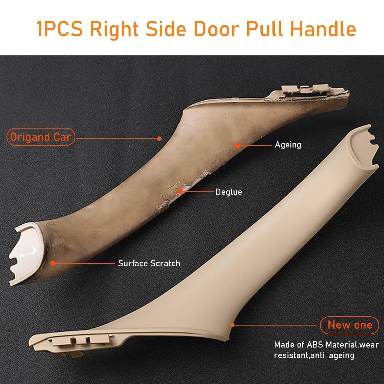 TTCR-II Tirador Puerta Compatible con Manijas Interiores Para Coche BMW Serie 5 F10 F11,Manijas Para Puertas,Tirador Puerta Derecha,Manijas Interiores F10 F11 520 523 525 528 530 535(2010-2016)-Beige