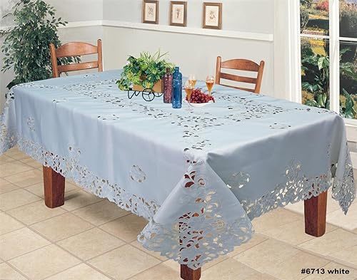 Creative ropa de cama bordado de flores mantel Rectangular con servilletas color blanco