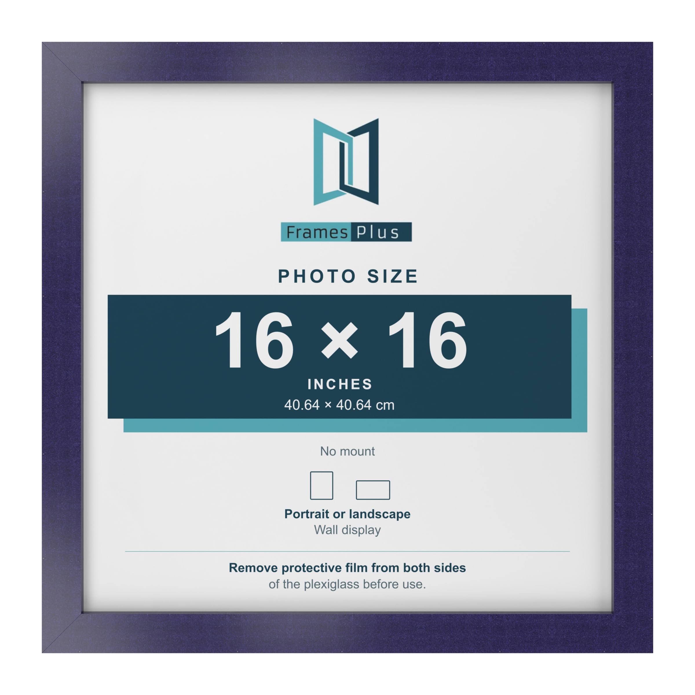 FramesPlus 16x16 Inch Square Picture Frame, Purple, Modern Photo Frame — image 1
