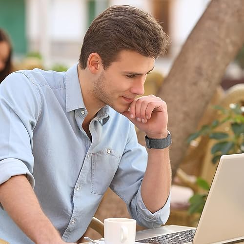 Miniatura 6 de Relting Compatible con Fitbit Versa 2 bandas para mujeres y hombres, correa deportiva de nailon trenzado elástico transpirable para Fitbit