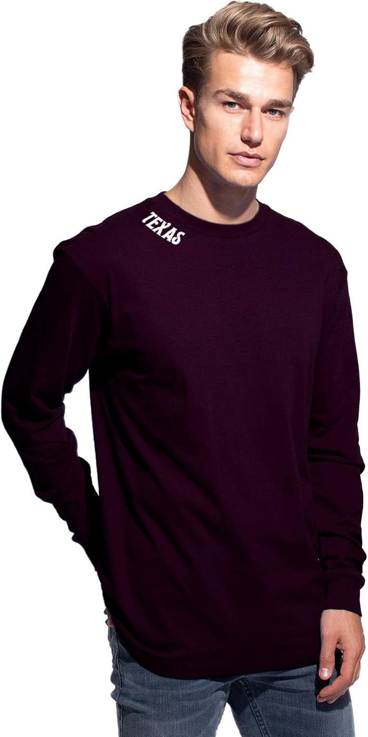 Daxton Premium Texas Men Long Sleeves T Shirt Ultra Soft Medium Weight Cotton