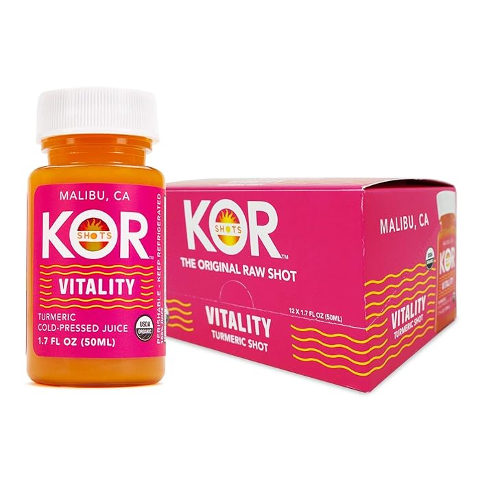 Buy Kor Shots Vitality Organic Cold Pressed, Turmeric, VitaminC