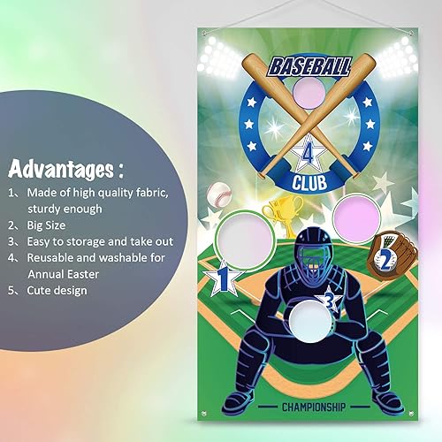 Miniatura 7 de Juegos de lanzamiento de béisbol con 3 bolsas de frijoles, juego de lanzamiento de bolsas de frijoles para interiores y exteriores, para niños y
