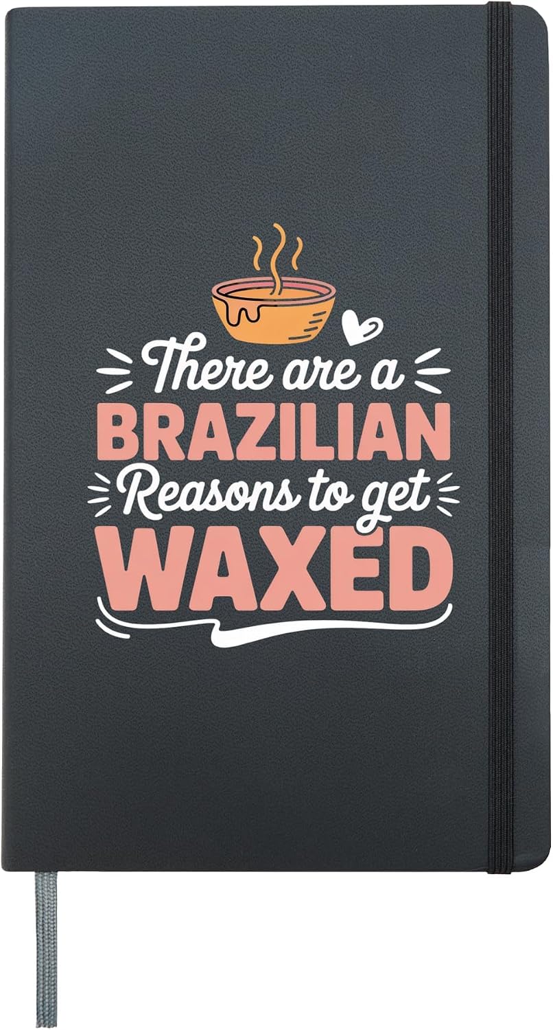 Funny Skin Therapist Pun Wax Humor Skincare Esthetician Hardcover Journal, Black