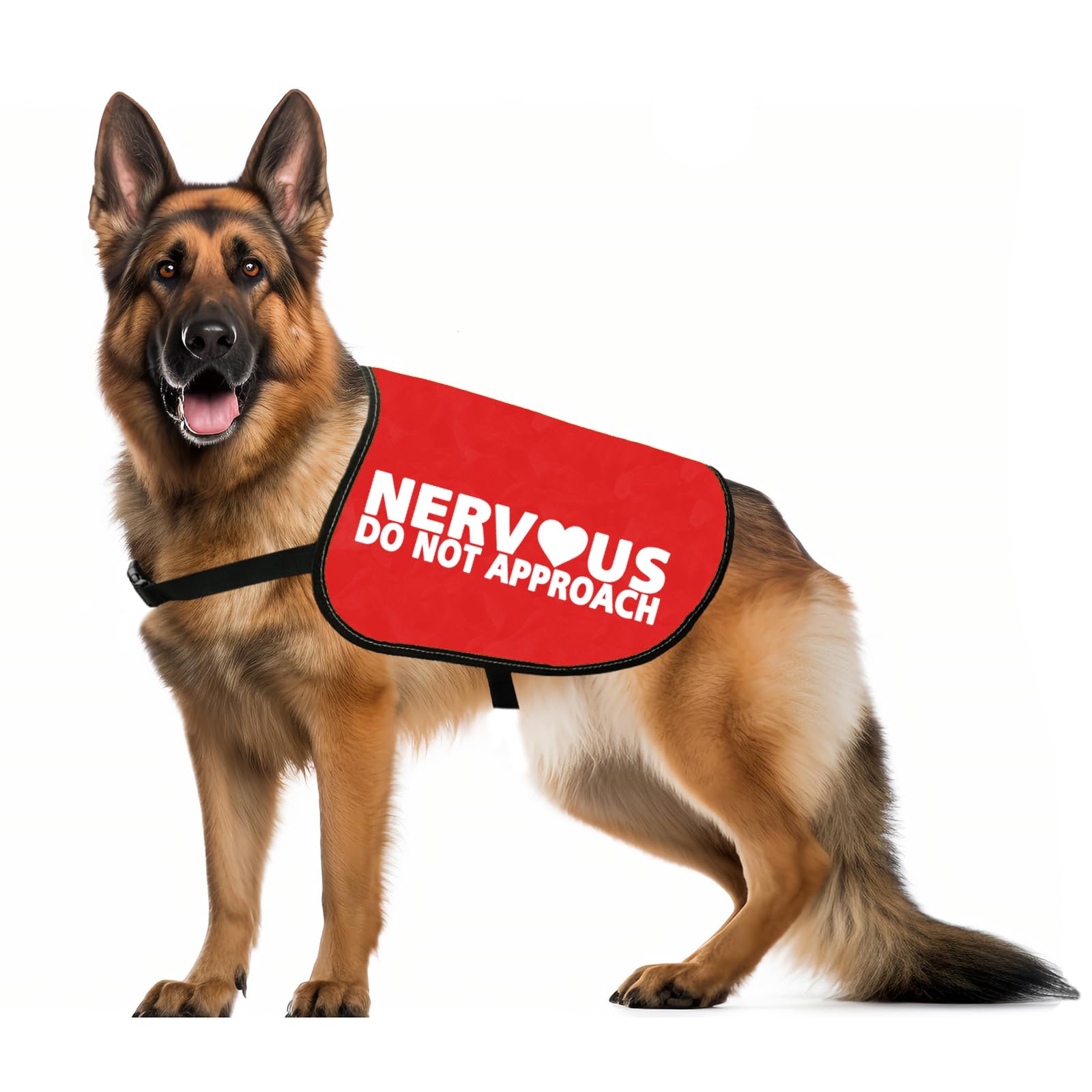 Nervous Do Not Approach Dog Jacket Vest Nervous Rescue Space Dog Vest Dog Walking Slogan Warning Gift (NERVOUS APPROACH L)