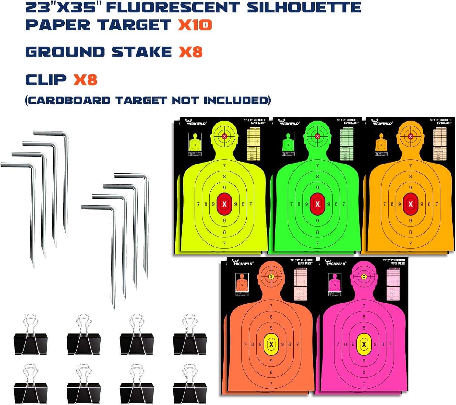 Highwild Adjustable Target Stand Base for Paper Shooting Cardboard Silhouette H Shape Stand Base for Shooting Range 1x2 Wooden Target Station Setup - 2 Pack