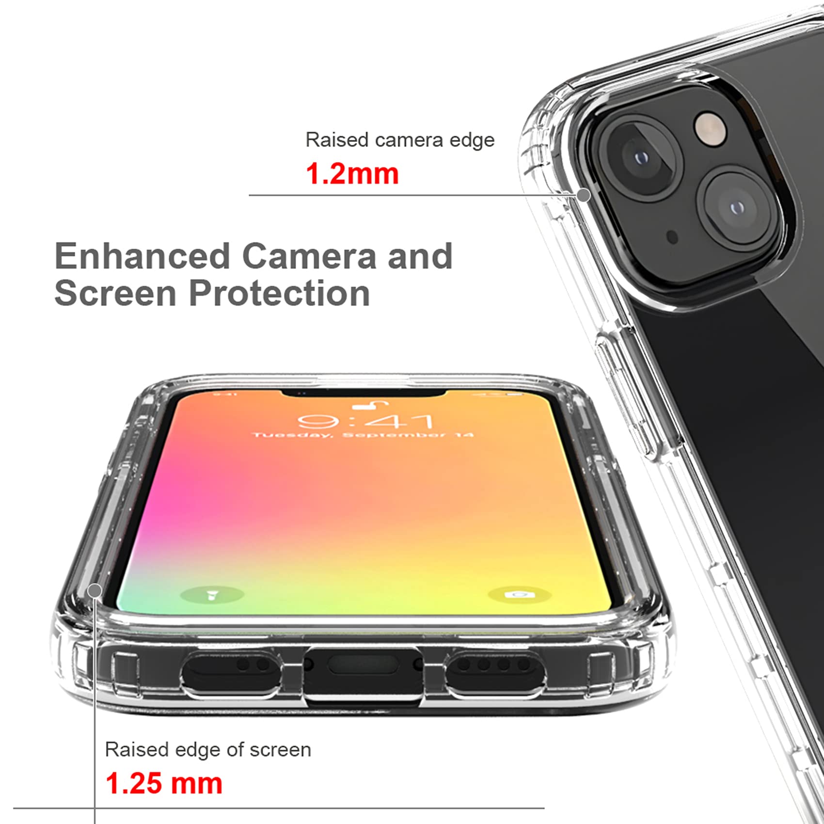 Cover Trasparente Antiurto Per IPhone 13 Mini, Custodia A 360° Con Paraurti In TPU E Ricarica Wireless, Blu