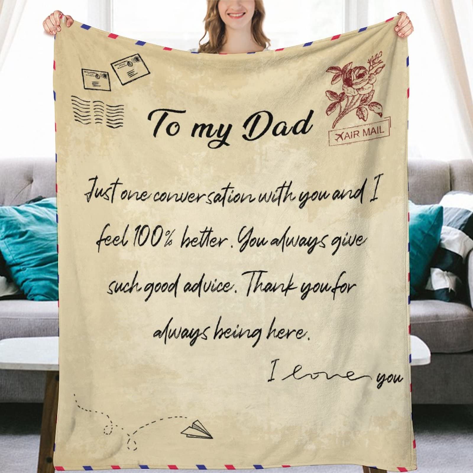 Couverture en flanelle papa 152x203 cm plaid doux lit et canapé