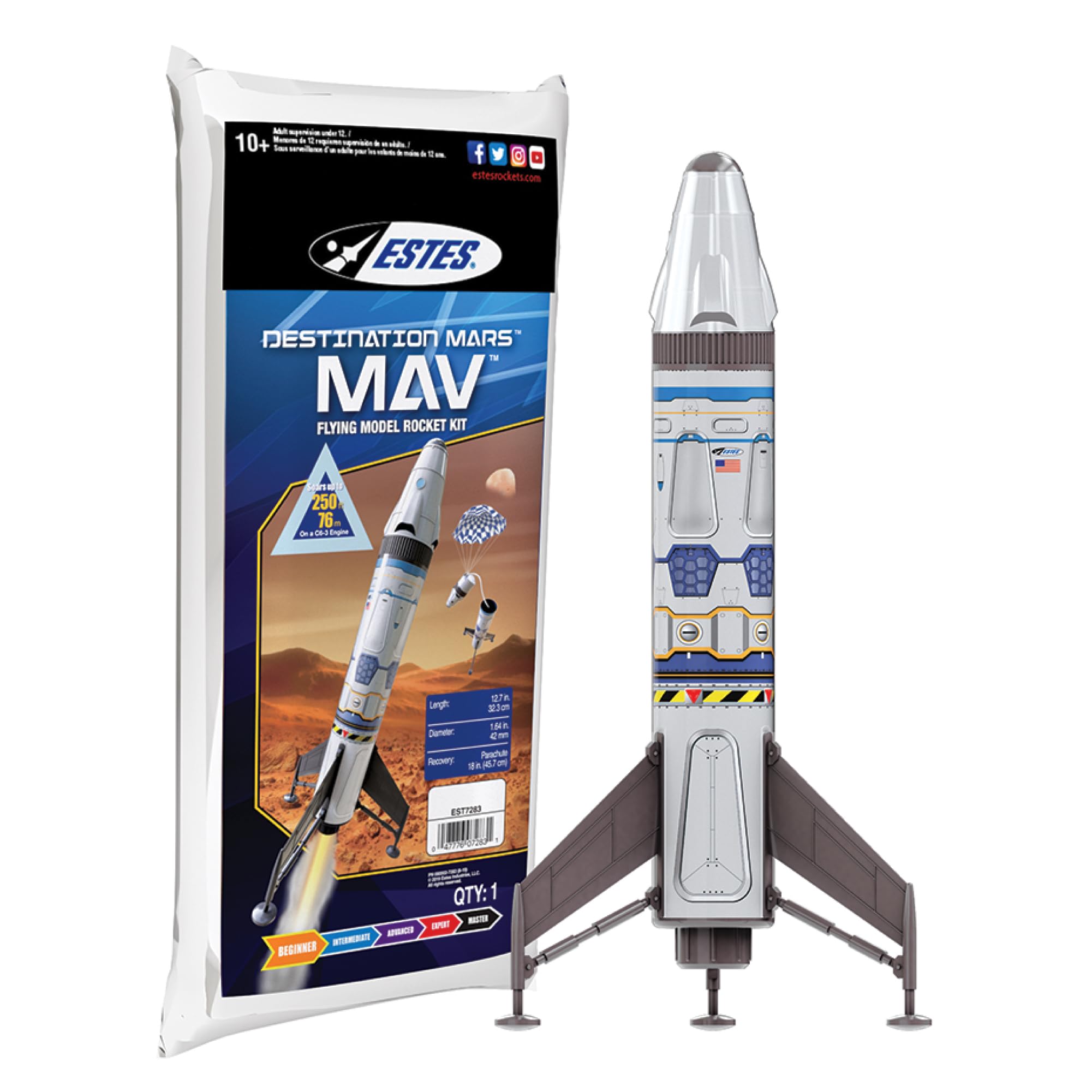 Estes Mav Flying Model Rocket Kit 7283 | Ready to Fly Beginner Rocket, Multi