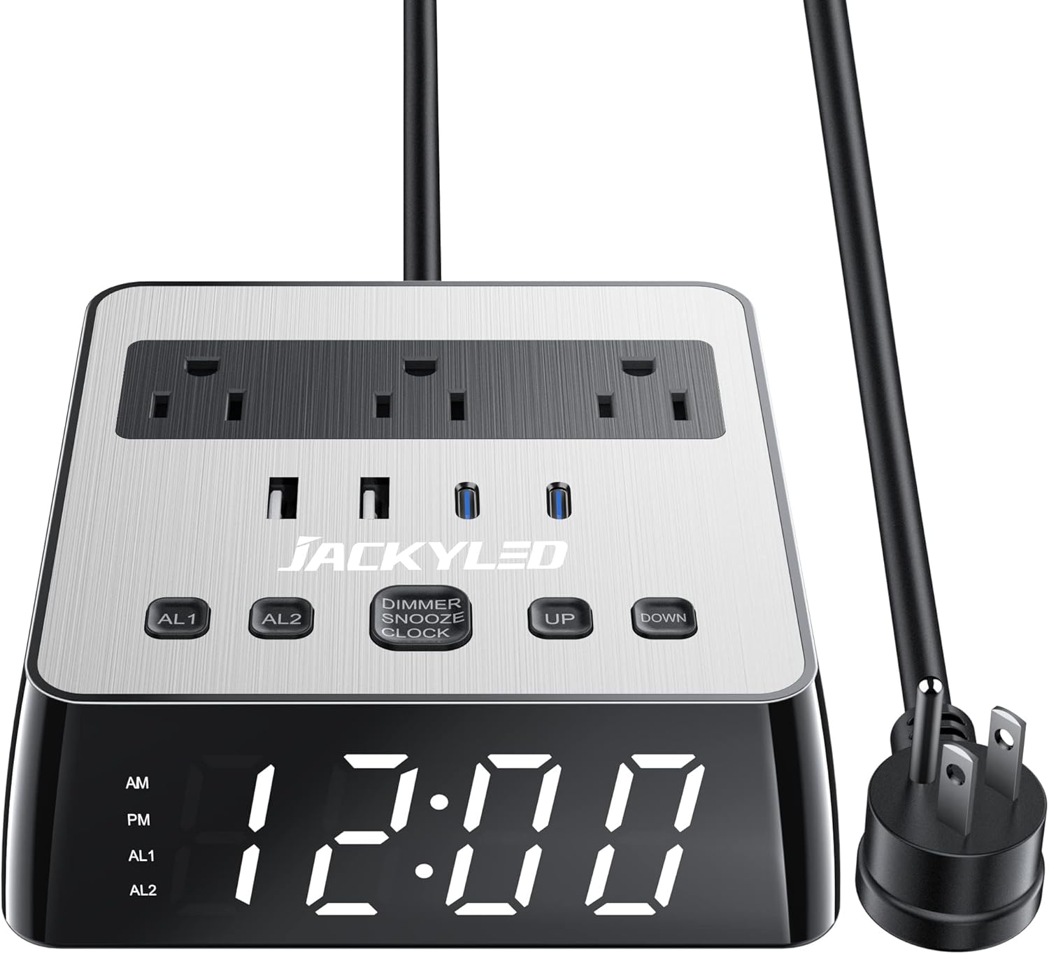 JACKYLED Alarm Clock with power cord