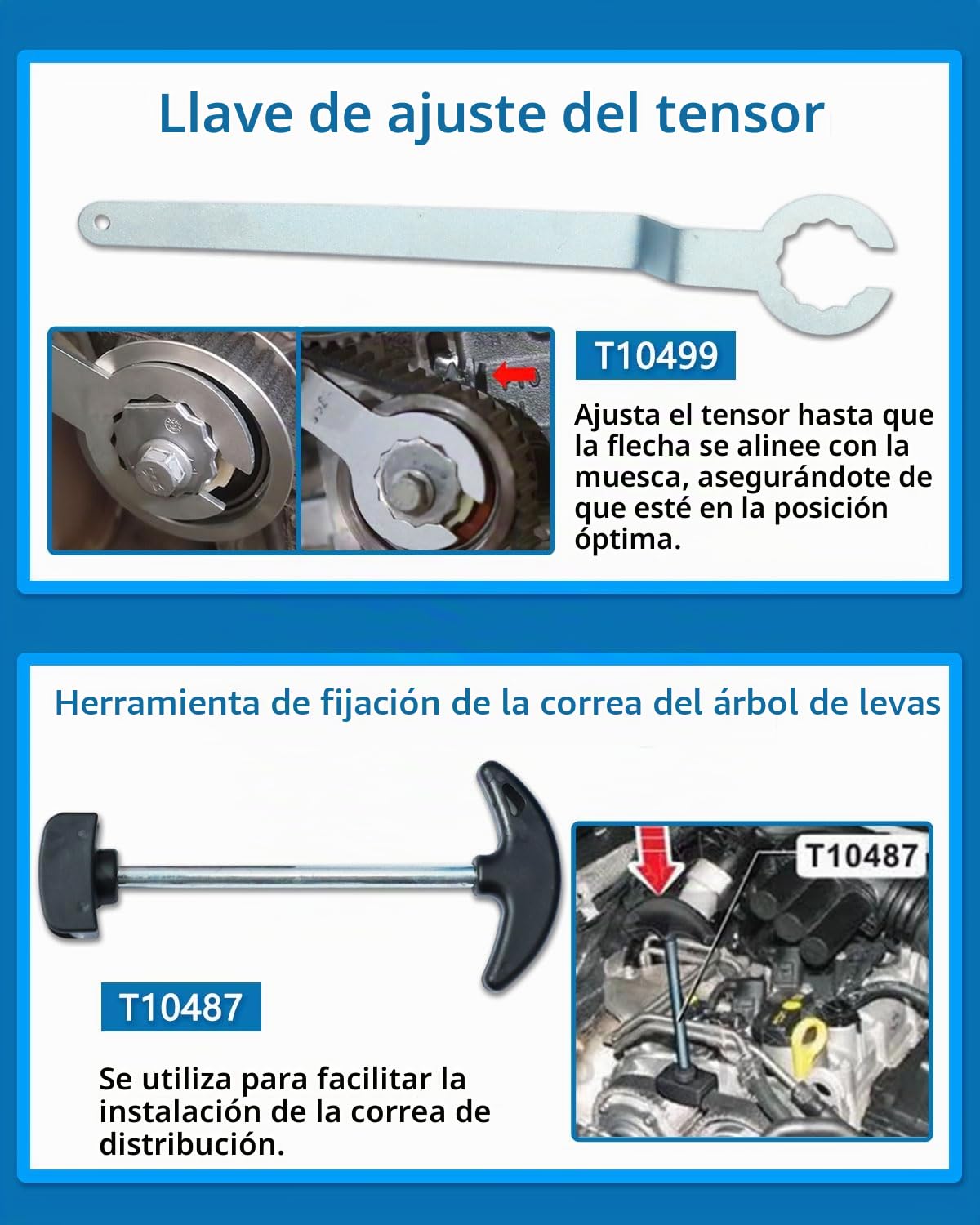 DPTOOL Juego de 8 Herramientas de sincronización de árbol de levas y cigüeñal de Repuesto para Motor VAG EA211 1.0L 1.2L 1.4L 1.6L FSI TSI TFSI Motor de Gasolina Compatible con VW Audi A3/Golf
