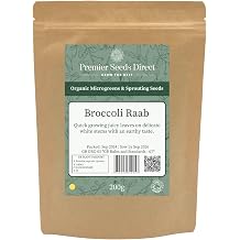 PREMIER SEEDS DIRECT - MICROGREEN/Sprouting Seeds - Broccoli RAAB - Organic 400 Grams