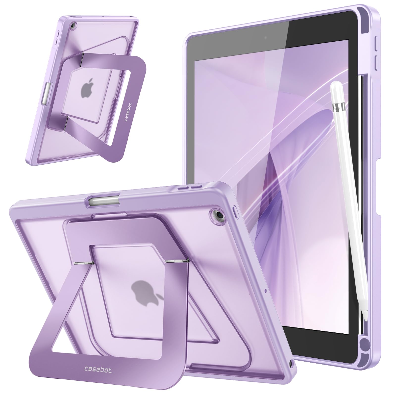 Fintie Shockproof Case for iPad 9th Generation (2021) / 8th Generation (2020) / 7th Gen (2019) 10.2 Inch - [Built-in Pencil Holder] Slim Frosted