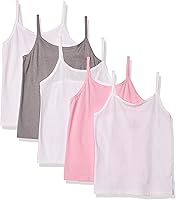 Hanes Girls Toddler Camisoles: 100% Cotton Tagless Tank Tops, Soft 5-Pack Cami for Layering, Multiple Colors