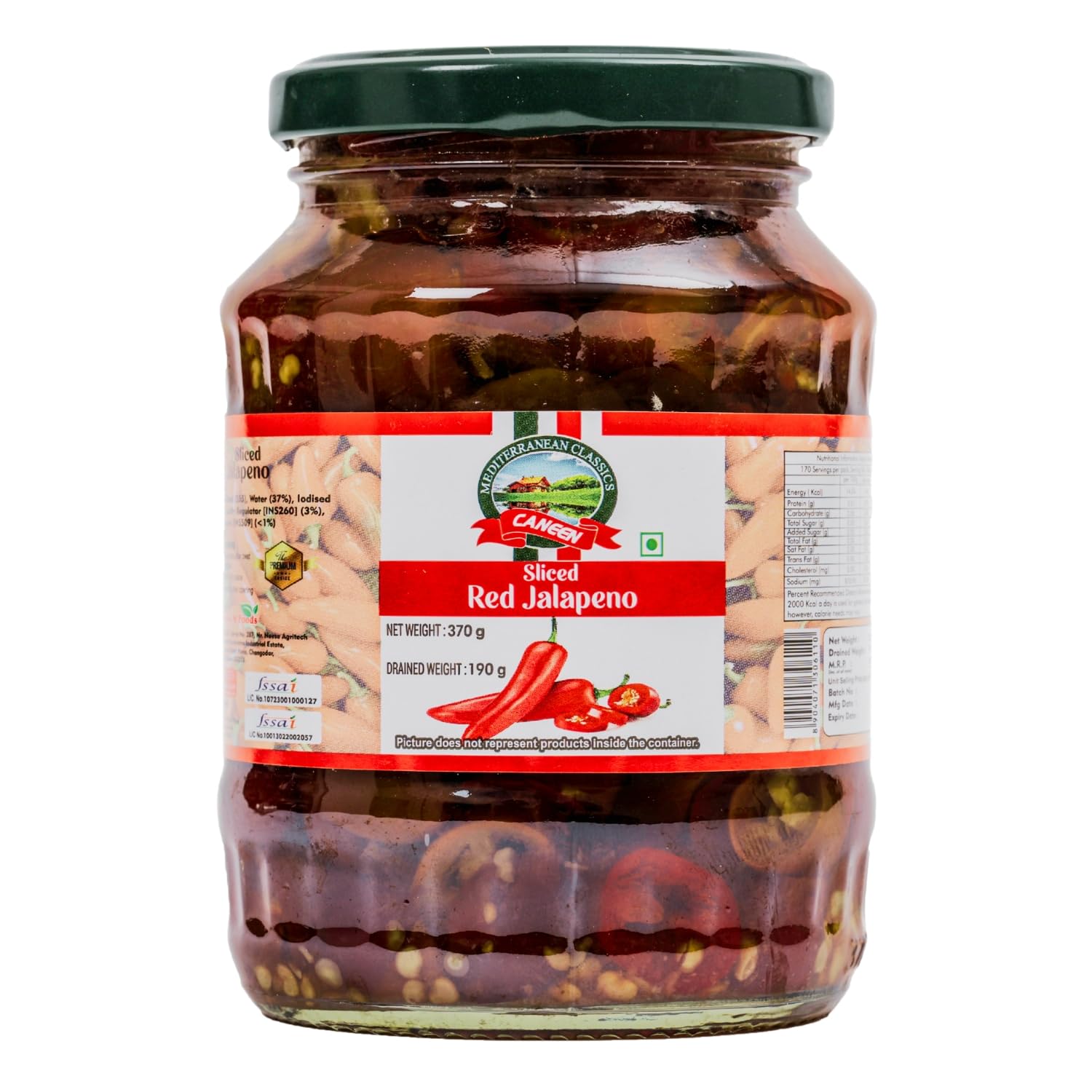 CANEEN - Sliced Red Jalapenos 100% Vegan I Ready-to-Eat Fibre-Rich Topping for Pizza, Pasta, Snacks and Salads, Non-GMO (376g, Pack of 1)-image-21