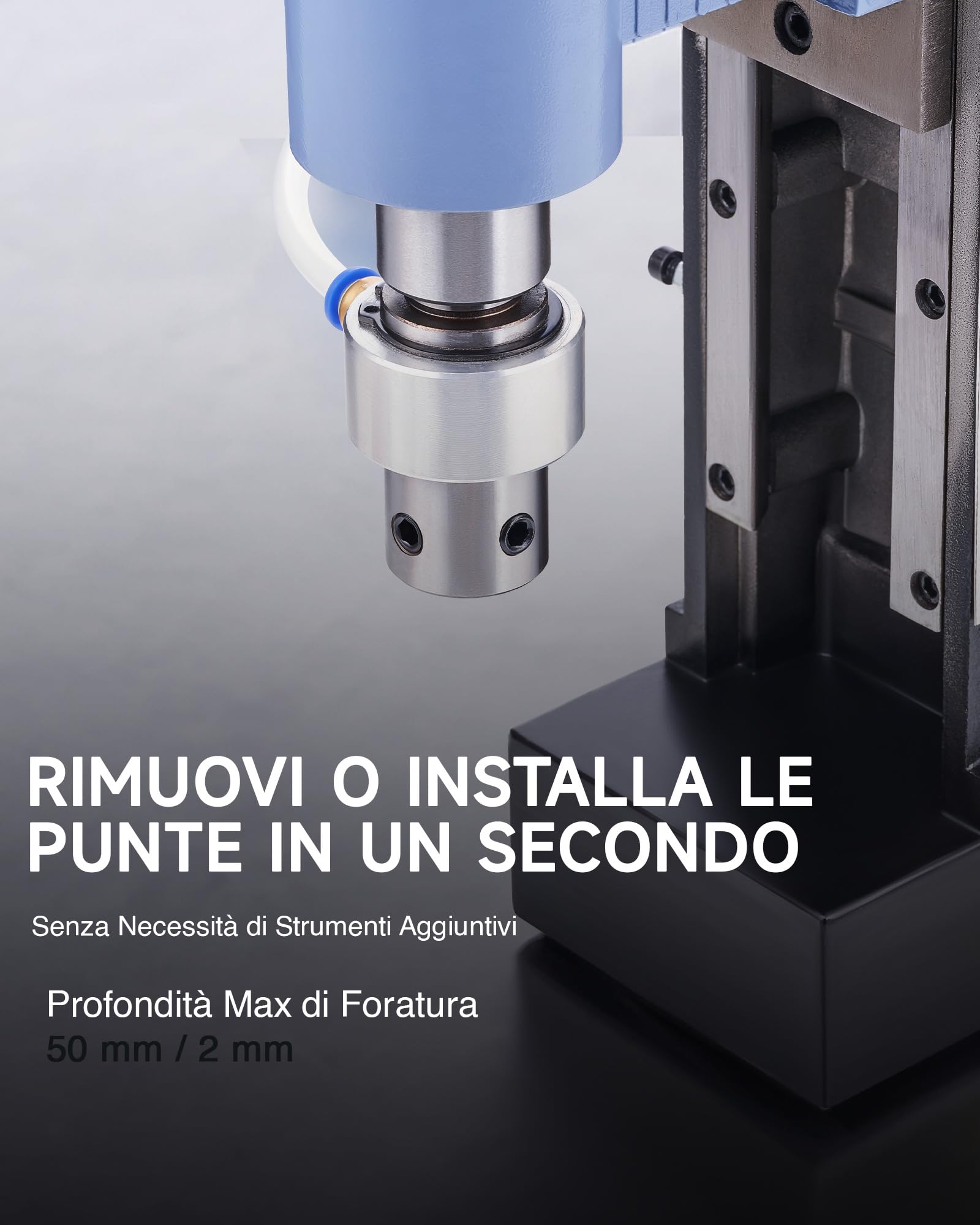 ZELCAN 1950W Trapano Magnetico 13900N 650 rpm Trapano a Colonna Magnetico a Diametro di 50mm con Controllo Reversibile e Continuo per Superfici Metalliche