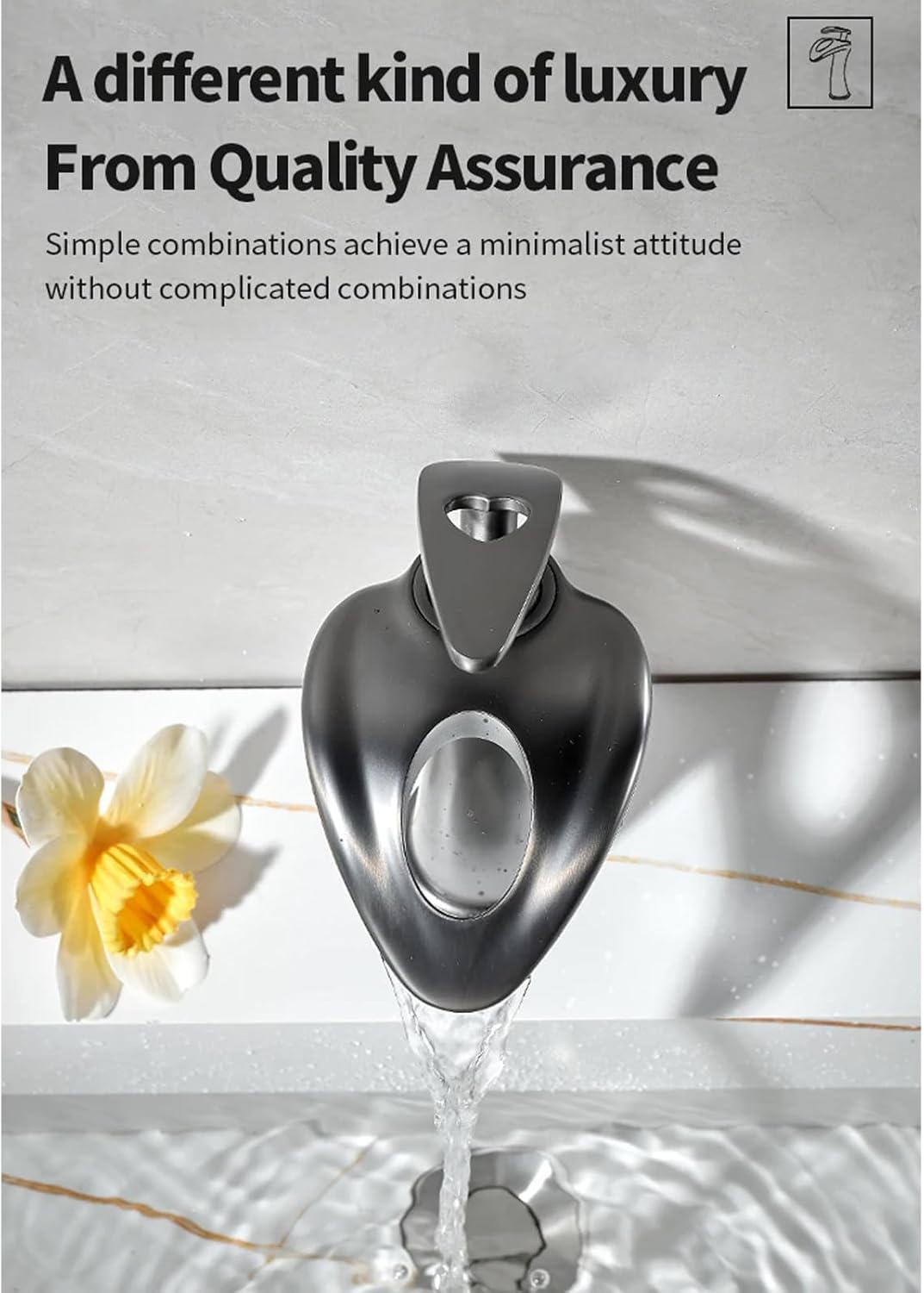 Bathroom s Waterfall Bathroom Sink Modern Single Handle Bathroom for 1 Holes, Deck Mount Rv Sink Camper Farmhouse Bathroom