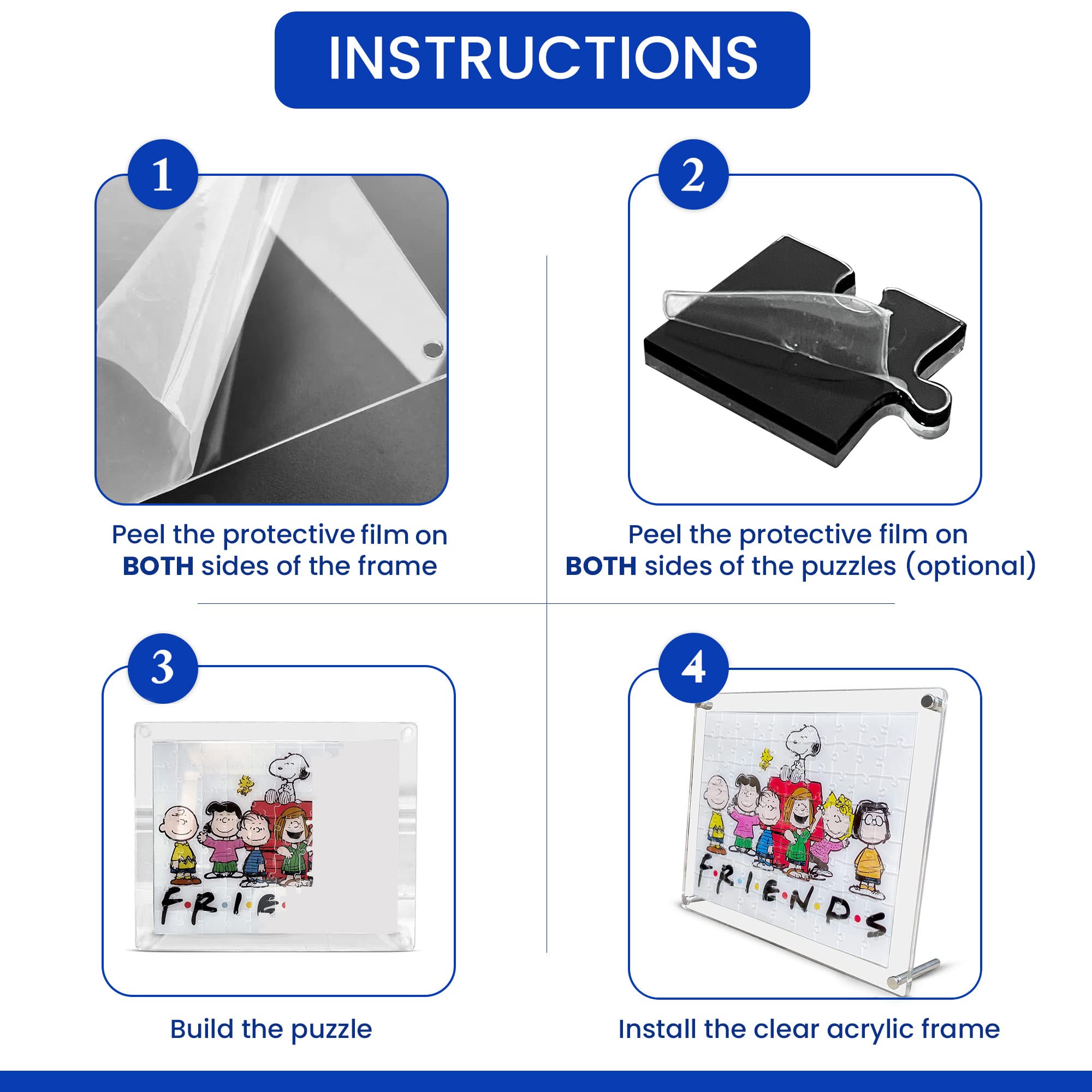 Amazon | フレーム付きアクリルジグソーパズル(友達、80ピース